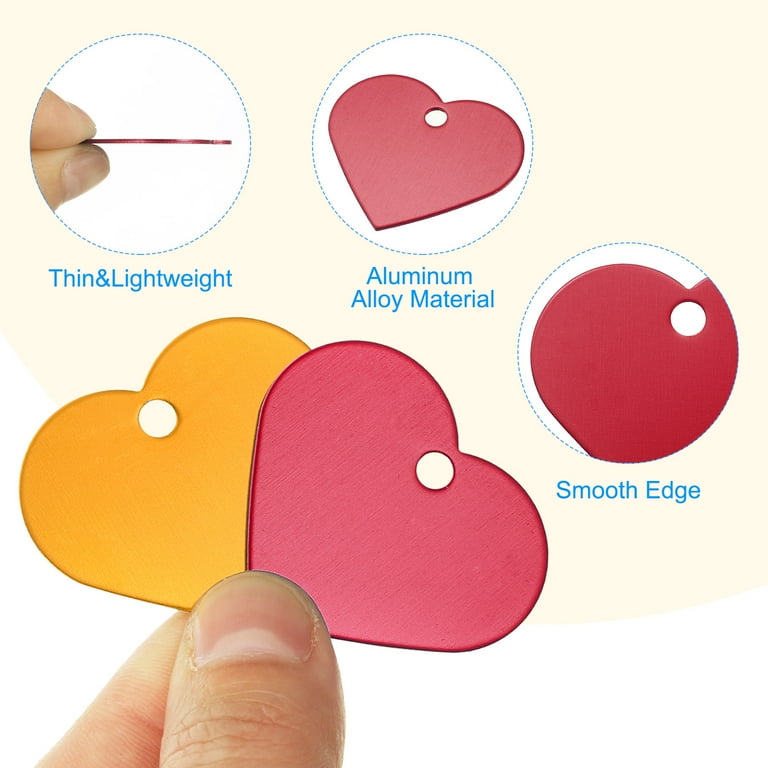 Uxcell Aluminum Blank Tags x Inch, Heart Shape Metal