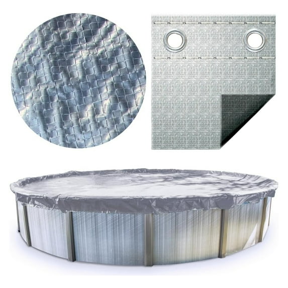 Open Box Swimline Hydrotools Silver King Winter Cover for 24 Ft Round Pools
