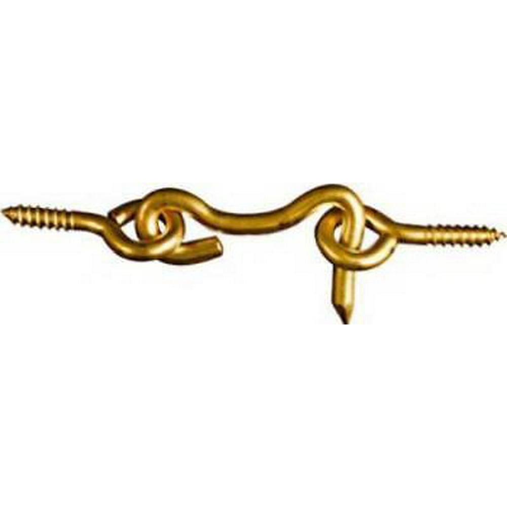 11/2" Hook and Eye Solid Brass 4PK