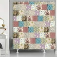 thumbnail image 3 of Floral Shower Curtain, Patchwork Boho Shower Curtain Design Various Flowers Print Paisley Pattern Bathroom Curtains for Farmhouse Cottage Vintage Style, 69X70 Inches, 3 of 3
