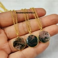 thumbnail image 2 of Moss agate round pendant necklace on 14k gold plated dainty chain / Moss jewelry / Unique jewelry gifts for her / Bohemian Necklace / Gifts, 2 of 9