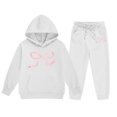 thumbnail image 3 of Toddler Girls Athletic Outfit Sets Cute Bow Knot Print Hoodies And Sweatpants 2 Piece Girls Sweat Suit Casual Spring Fall Kids Sweatsuit White 3-4 Years, 3 of 4