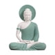 thumbnail image 4 of Adorno de estatua de Buda, artesanía coleccionable, decoración del hogar, cerámica decorativa de mesa. Verde, 4 of 9