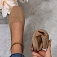 thumbnail image 2 of Hurxie Flats for Women Ballets Shoes: Comfortable Knitted Dressy Work Flats - Ladies Wedding Flat Casual Shoes Khaki, 2 of 7