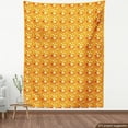 thumbnail image 4 of Ambesonne Orange Fabric by the Yard Upholstery, Monochrome Style Shapes Art, 3 Yards, White and Earth Yellow, 4 of 5