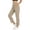 Beige, variant on JIAYUE Women Capri Pants Split Hem High Waist Solid Color Side Pockets Trousers for Outdoor Walking Sport