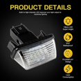 thumbnail image 3 of 2 luces LED de matrícula de 12 V, aptas para Peugeot 206/207/307/308, luz de matrícula Citroen C3-C6 Sienna, 3 of 5