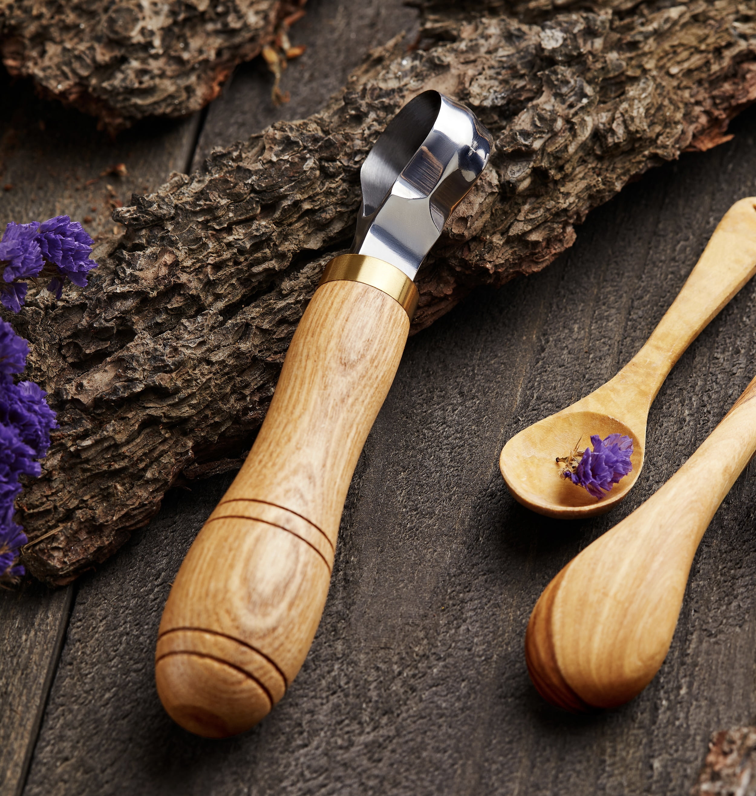 Wood Carving Scorp Hook Knife. Round Carving Tool for Spoons, Bowls and Cups - STAMESKY (1' INCH Diameter)