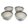 thumbnail image 6 of Pack Of 4 Blue Japanese Hokusai Great Wave Design Ceramic Thick Rice Bowls 4.5"D, 6 of 9