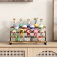 thumbnail image 4 of Lifewit 4-Tier Wooden Dispaly Riser with Metal Stand, 13.9 Inch Step Cologne Stand, Perfume Organizer, Display Shelf for Fragrance, Skincare, Figurine, Spice, Tabletop, Cabinet, 2 Sets, Rustic Brown, 4 of 10