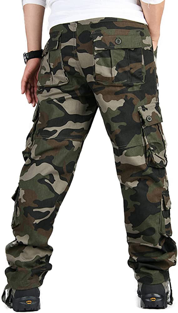 Camouflage Pants for Mens Camo Cargo Military Fatigue BDU Pant Casual  Ripstop Straight Pants with 8 Pockets