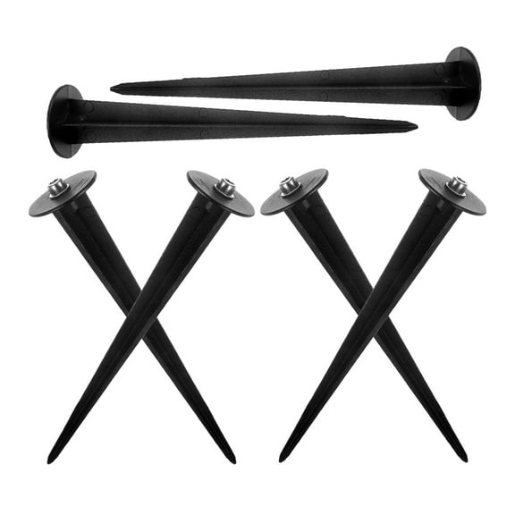 WHAMVOX 6 Pcs Stakes for Candy Lights Metal Christmas Garden Solar Ground Spikes Path Black
