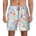 thumbnail image 3 of Uemuo Colorful Seashells Pattern Mens Swim Trunks Quick Dry Board Shorts with Mesh Lining, Stretch Beach Shorts Quick Dry No-Chafing Board Shorts-Large, 3 of 9