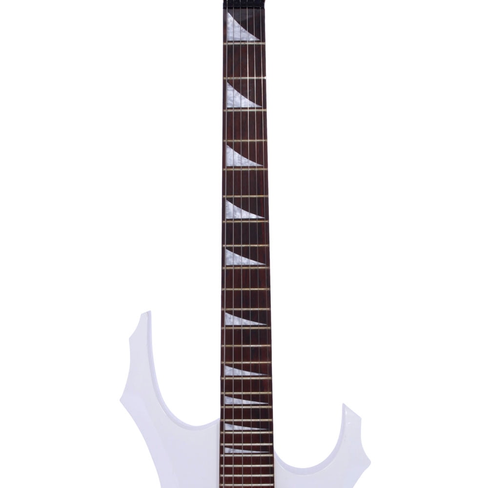 Private Jungle Novice Flame Shaped Electric Guitar HSH Pickup Bag Strap Paddle Rocker Cable Wrench Tool,White