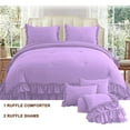 thumbnail image 2 of 1 Piece Luxury 5 Inch Two Layer Ruffle Comforter 550 GSM All Season (Twin/Twin XL Size) Premium Super Soft - 800 TC, 100% Egyptian Cotton- Solid Lilac Colour, 2 of 7