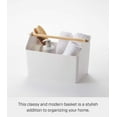 thumbnail image 3 of Yamazaki Home Storage Caddy, White, Plastic + Wood, Supports 4.4 pounds, Handle, No Assembly, 3 of 7