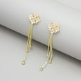 thumbnail image 4 of SmartBy 1 Pair Women Hanging Earrings 3D Clover Shape Tassel Faux Crystal Electroplated Anti-allergy Lightweight Ear Decoration Jewelry Party Prom Long Dangle Earrings, 4 of 7