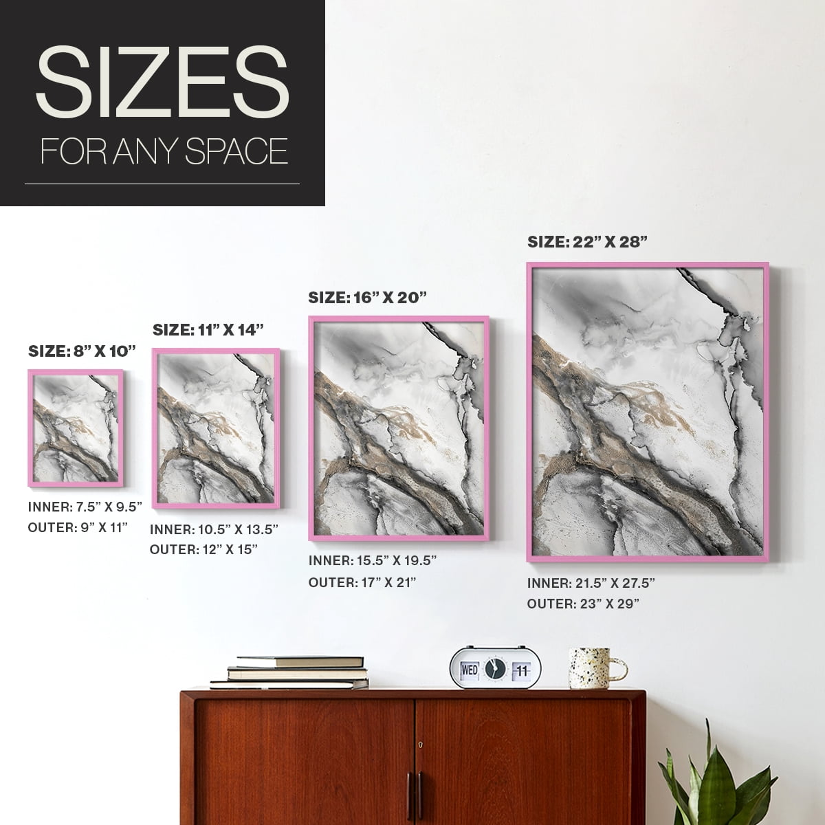 Abstract Ink Fantasy II in Paper Solid Wood 8 x 10 Framed Print