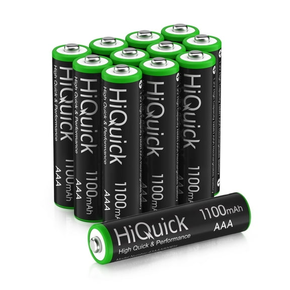 HiQuick Rechargeable AAA Batteries, 1100mAh Nimh, 12 Pack