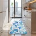 thumbnail image 4 of Blue Watercolor Triangle Pattern Kitchen Rug Mat,Kitchen Runner Rugs Non Skid Washable,Decorative Kitchen Floor Mats for Kitchen,Sink,Laundry,17"x47.2", 4 of 7