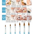 thumbnail image 2 of 18-Piece Acrylic Nail Brush Set, Drawing Pen Acrylic Brushes for UV Gel Nail Art Pen Brush Nail Tips Builder Poly Extension Gel Brush Dotting Carving Painting Flower Pen Home Salon DIY (Light Blue), 2 of 7