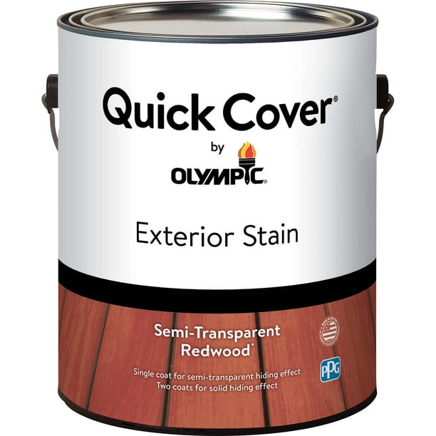 Olympic Quick Cover Interior/Exterior Wood Stain, Redwood, 1 Gallon