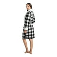 thumbnail image 2 of Bath Robe Sherpa Trim S/M White & Black Buffalo, 2 of 3