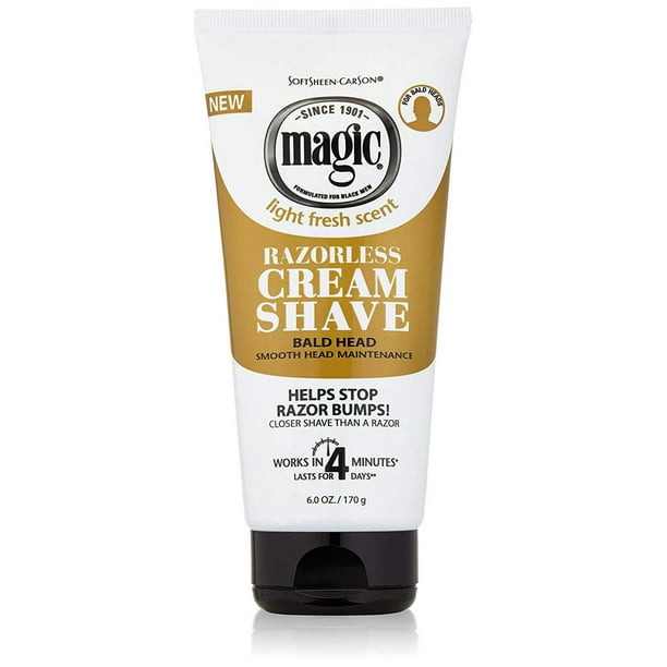 SoftSheenCarson Magic Razorless Cream Shave Bald Smooth Head Maintenance, 6 oz