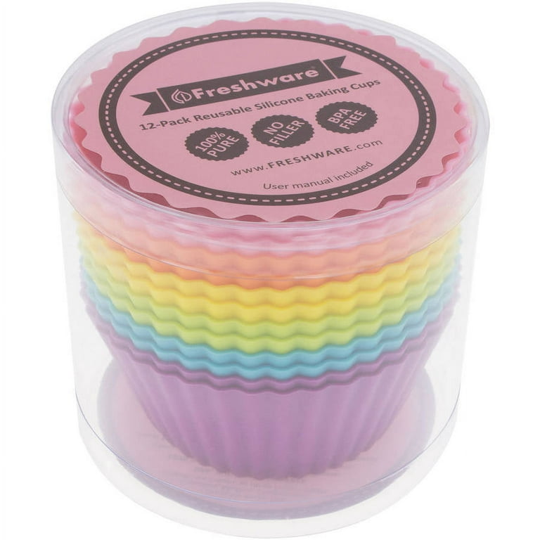 12-Pack Silicone Jumbo Round Reusable Cupcake and Muffin Baking