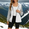 thumbnail image 2 of jtjvou Lightweight Rain Jacket Women with Hood Packable Waterproof Windbreaker Rain Coats for Adults White L, 2 of 8