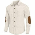 thumbnail image 1 of pstuiky camisetas de manga larga para hombre, Camisa informal de manga larga con solapa y botones para hombre salir tops m, 1 of 5