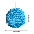thumbnail image 3 of Hand Towel Ball Hanging Hand Towel for Kitchen and Bathroom Super Absorbent Chenille Microfiber Quick Dry Soft Thickened Decorative Round Towel with Hanging Loop Blue Blue, 3 of 8