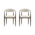 thumbnail image 2 of Noble House Minimalist Fabric Upholstered Dining Chairs with Metal Frame, Walnut+Black, Set of 2, 2 of 9