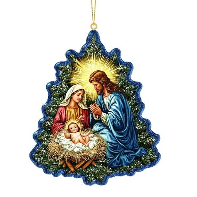 Decoraciones de Navidad para el Hogar Navidad Impresión Transparente Decoración de Navidad Colgante Decoración de Escena de Navidad Colgante Plano Conmemorativo Decoraciones de Navidad para Árbol
