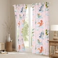 thumbnail image 4 of Feelyou Dreamy Cute Dragon Black Out Curtains for Kids, Tree Plant Botanical Curtains Pack of 2 (42x63 Each), Pink Cartoon Dinosaur Bedroom Curtains, Window Curtains Home Decor, 4 of 7