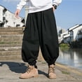 thumbnail image 3 of RUTAYY Men's Pants Retro Large Pockets Wide Leg Work Daily Wear Soft Comfortable Fashion Playful Trousers, 3 of 6