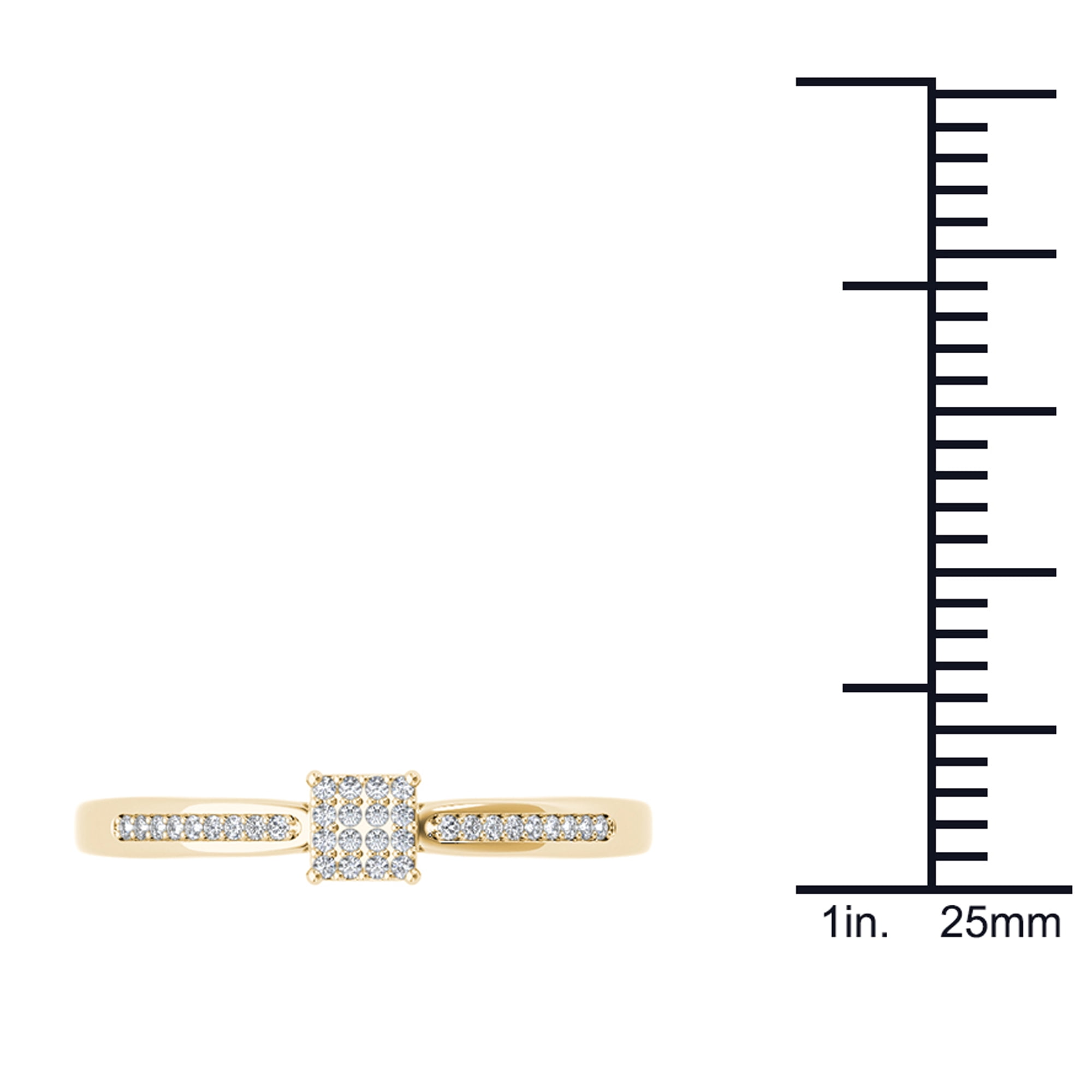 1/10 Ct T.W. Diamond Cluster 10kt Yellow Gold Engagement Ring