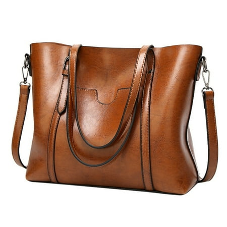 Zoe Top Handle Bag Women Handbags Oil Wax Leather Shoulder Bag Top Handle Satchel Big Capacity Handbags Purse Messenger Tote Bag ()