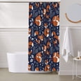 thumbnail image 6 of Shower Curtain, Vintage Blue Fox Family Waterproof Fabric Plastic Shower Curtain, Drying Fast Bathroom Curtain with 9 Buttonholes, Ruffle Shower Curtain 60x72in, 6 of 8