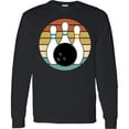 thumbnail image 3 of Inktastic Bowling Pins Ball Bowler Retro Sunset Long Sleeve T-Shirt, 3 of 5