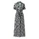 thumbnail image 5 of Vestido largo ajustado de mujer con estampado, cuello en V y encaje - Mezcla de poliéster, tallas S-XXL, diseño sin espalda para la playa o fiestas, 5 of 6