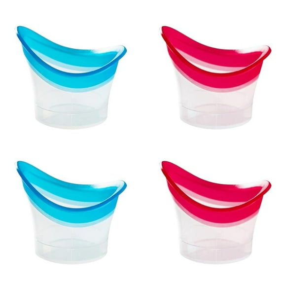 4 Pack Eye Wash Cup Eye Wash Kit, Silicone Eyelash Lid Care for Tired Dry Eyes Effective Eye Cleaner Solution Soothing Tired Eyes (Blue, Pink)
