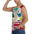 thumbnail image 3 of Bingfone London Symbols Pattern Men's Tank Tops Workout Sleeveless Tee Shirts Running Beach Tanks for Men-Large, 3 of 7