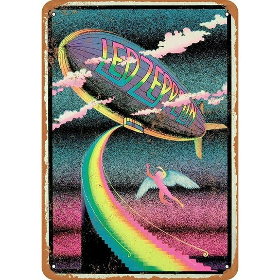 8 x 12inch Metal Sign - Zeppelin Stairway - Vintage Bar Wall Decorative