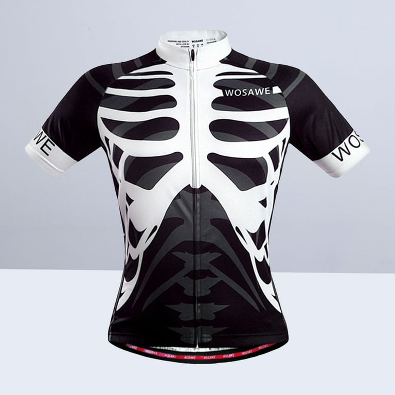 Men s Breathable Shirts Fast Drying Skeleton Pattern Short Sleeve