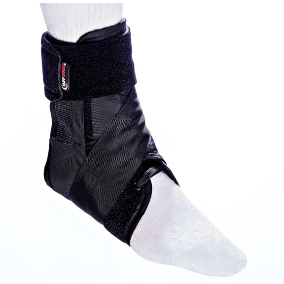 Ezy Wrap Speed Lacer Ankle Orthosis | Ankle Support Brace | Ankle Brace for Women & Men | Ankle Support Strap for Sprain, Ankle Sleeve, Ankle Wrap Foot Brace | Medium | (Single/Black)