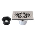thumbnail image 5 of Kingston Brass BSF4272BN Watercourse 4-Inch Brass Square Grid Shower Drain with Flange in Brushed Nickel, 5 of 5