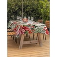 thumbnail image 2 of Outdoor Tablecloth with Umbrella Hole and Zipper, Cardinal Bird Rectangle Table Cloth 60x120 Inch Waterproof Tablecloth, Pine Cones Poinsettia Berry Floral Beige Picnic Table Cover for Patio Camping, 2 of 7