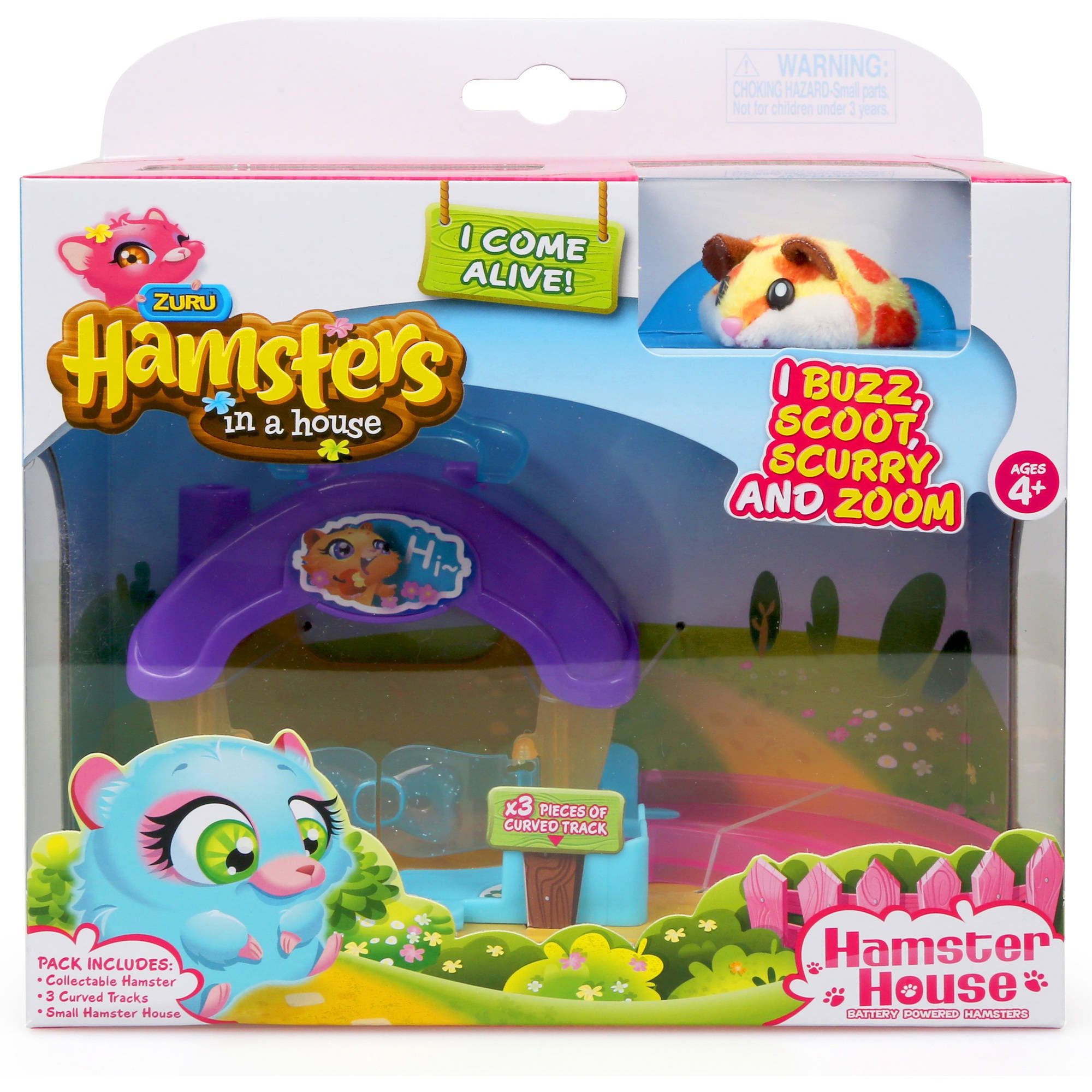 hamsters in a house track set