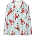 thumbnail image 4 of Top-kevin Women's Pajama Sets Sea Lobster Cartoon Long Sleeve Lounge Sets Pjs Sleepwear with Pockets, 4 of 6